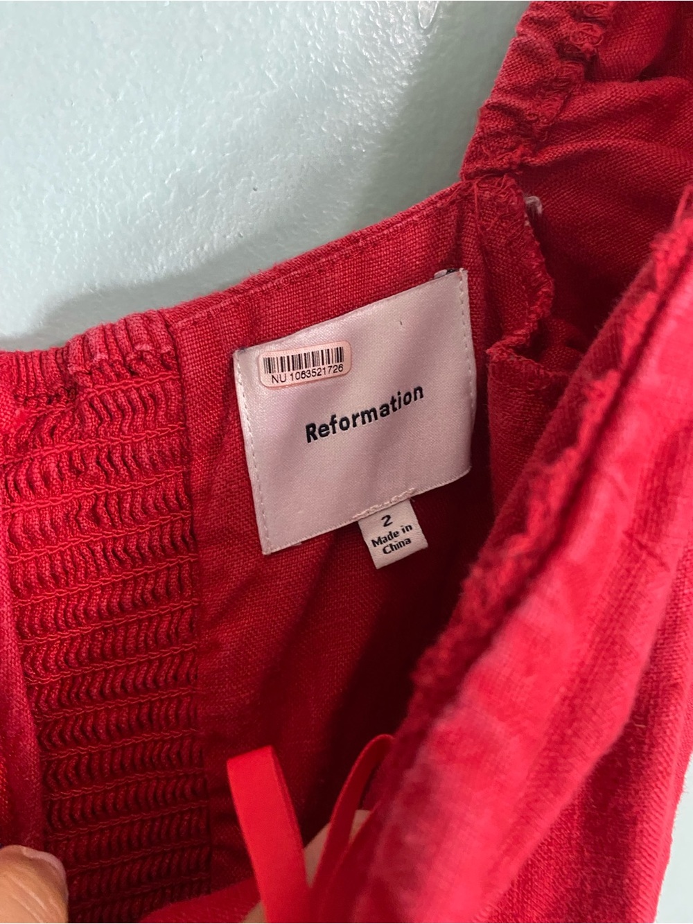 Reformation Marella Linen Dress Midi Red Size 2 - Picture 7 of 13